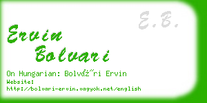 ervin bolvari business card